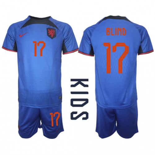Nederländerna Daley Blind #17 Bortaställ Barn VM 2022 Kortärmad (+ Korta byxor)